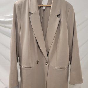 Beige H&M Double breasted Lined Blazer (Large)